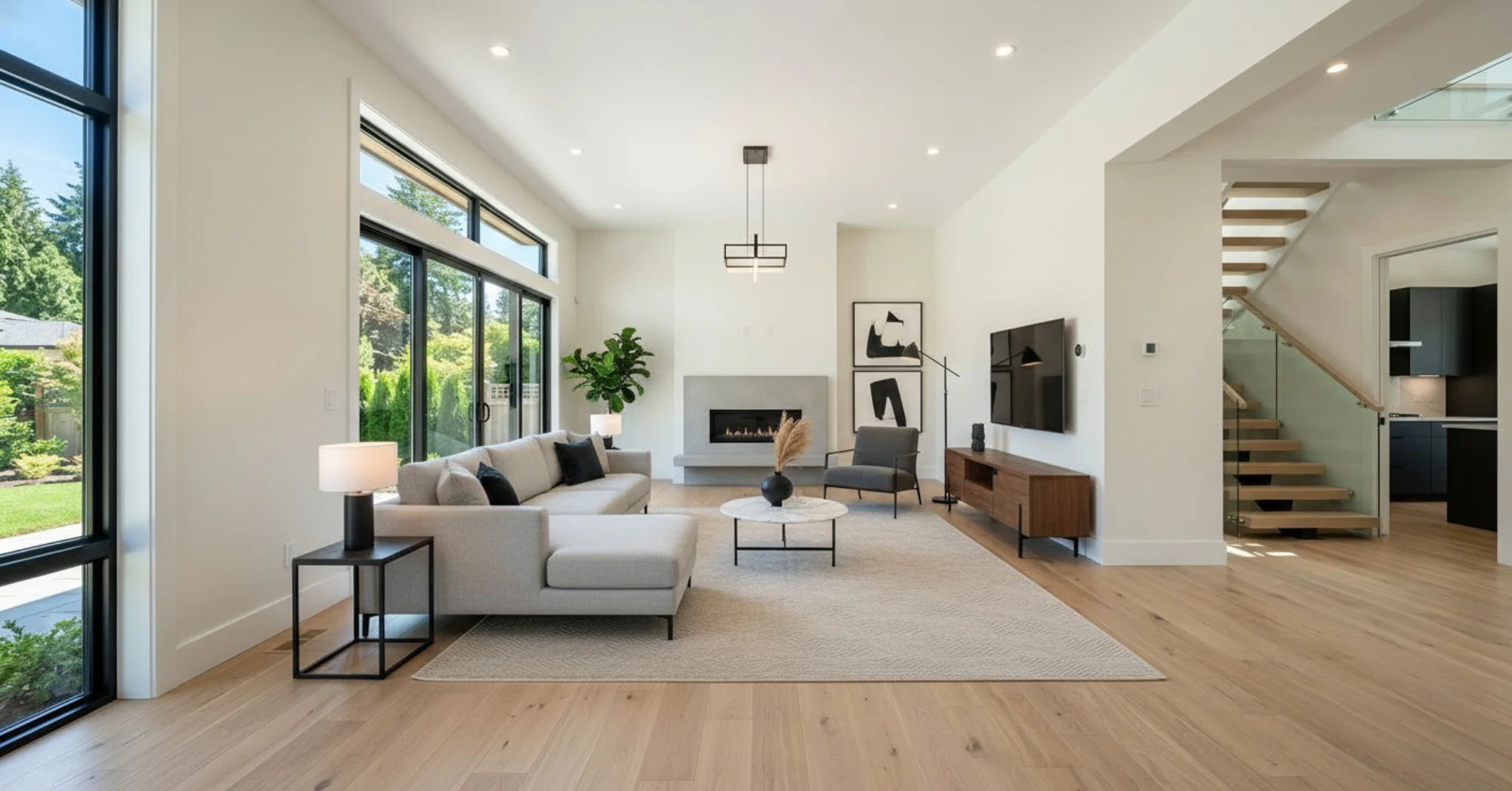 A living room staged with SecondLight