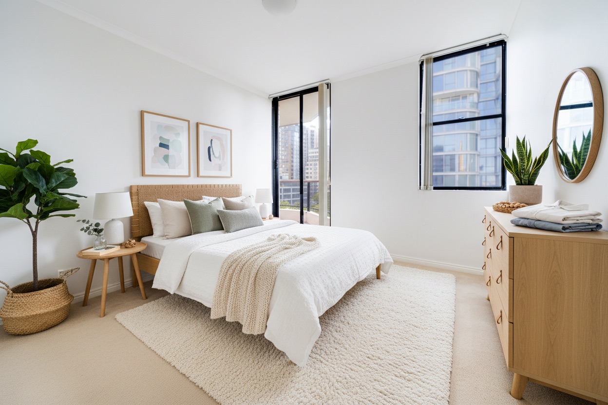 Bedroom — Scandinavian — after staging