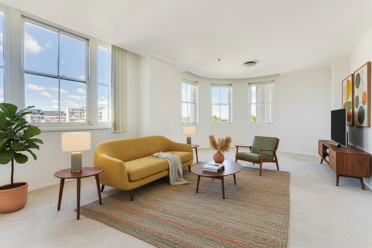 Living Room — Midcentury modern — after staging