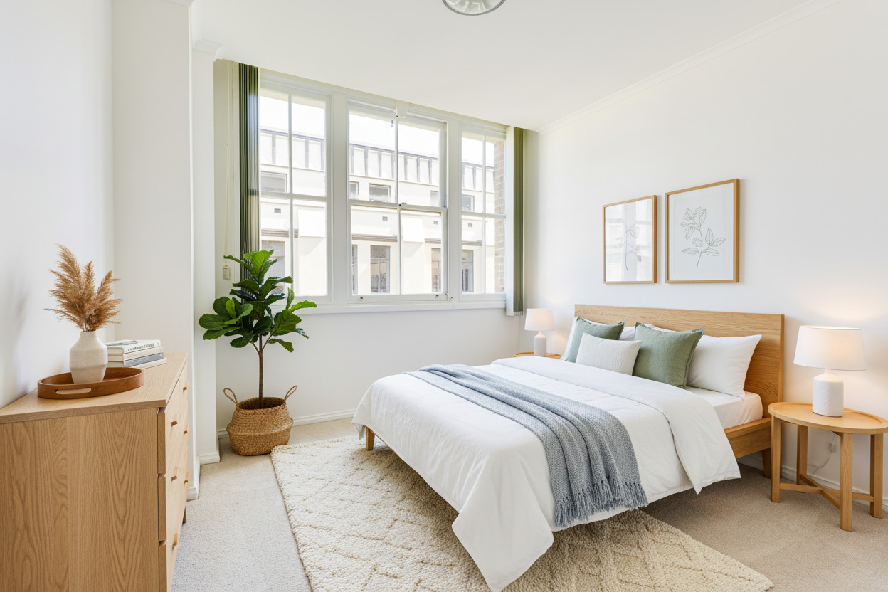 Bedroom — Scandanavian — after staging